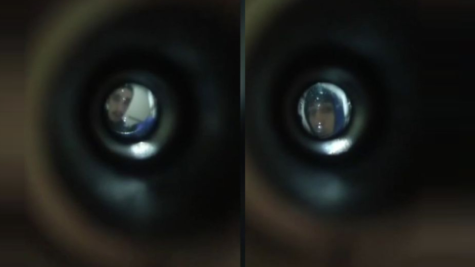 Hırsızlar kapı dürbününe böyle yakalandı!