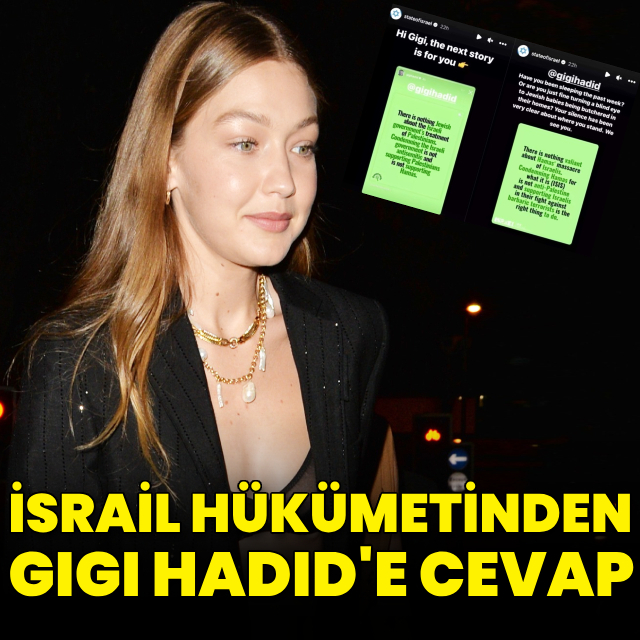 İsrail hükümetinden Gigi Hadid'e cevap