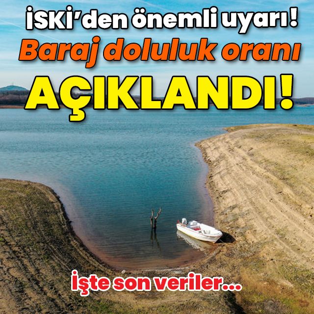 İSKİ'den önemli uyarı! Baraj doluluk oranı açıklandı!