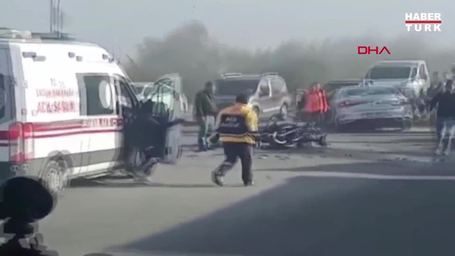  Otomobille çarpışan motosikletteki çift öldü