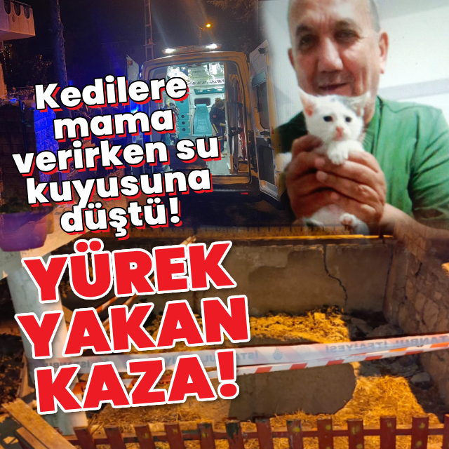 Kedilere mama verirken su kuyusuna düştü!