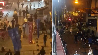 B. Münih taraftarları Taksim'de olay çıkardı: 5 yaralı!