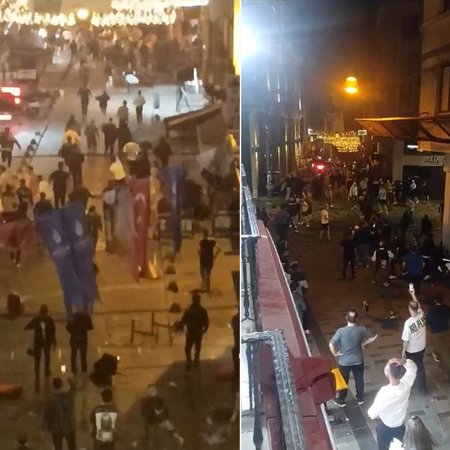 B. Münih taraftarları Taksim'de olay çıkardı: 5 yaralı!