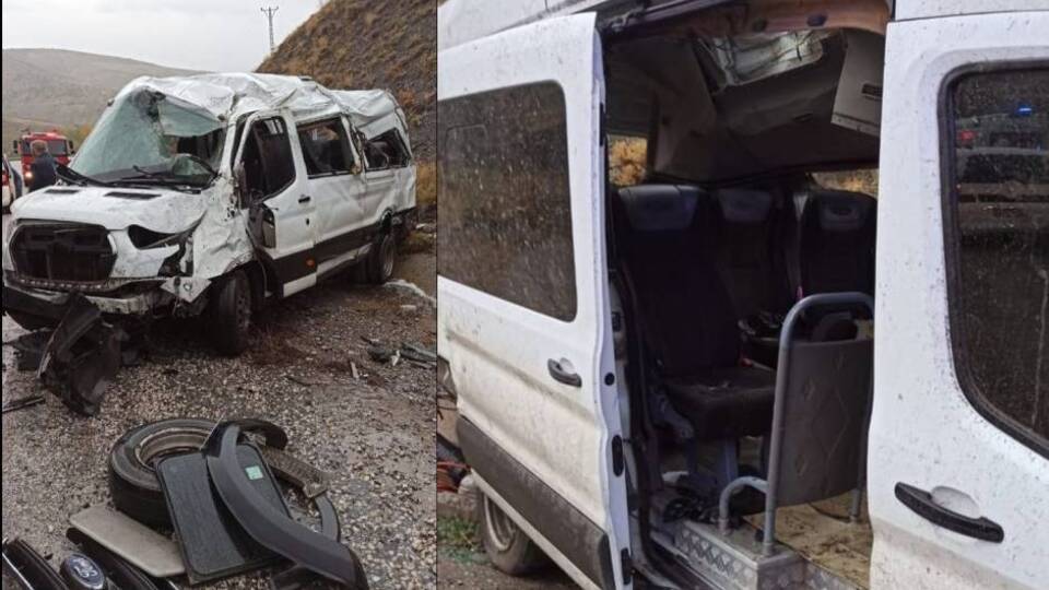 Yolcu minibüsü takla attı: 7 yaralı