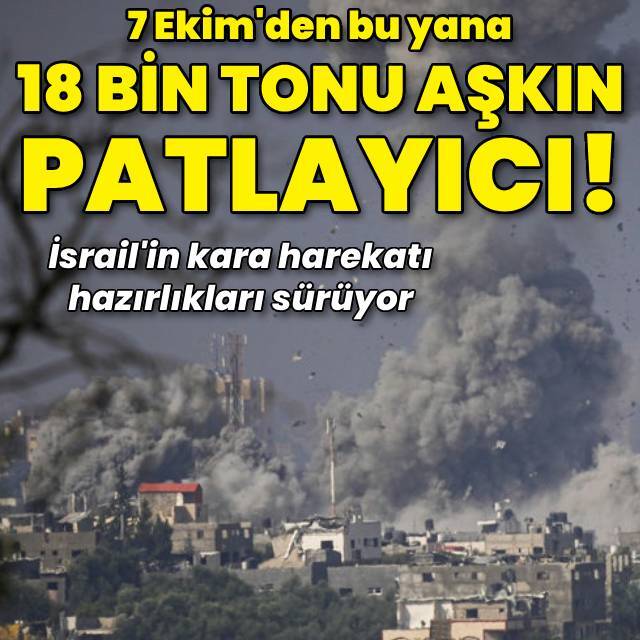 "Gazze'ye 18 bin tondan fazla patlayıcı atıldı"