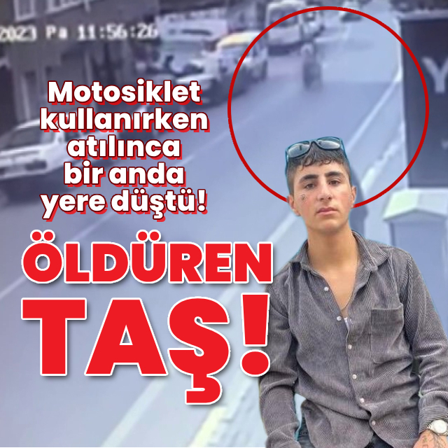 Motosiklet kullanırken atılan taş hayattan kopardı!