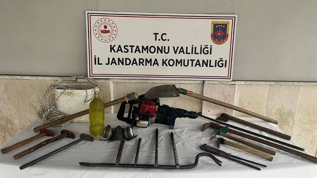 Kastamonu'da izinsiz kazıya suçüstü