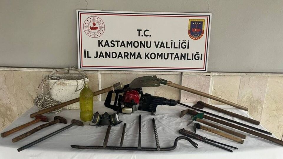 Kastamonu'da izinsiz kazıya suçüstü
