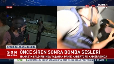 Habertürk ekibine canlı yayında şarapnel düştü