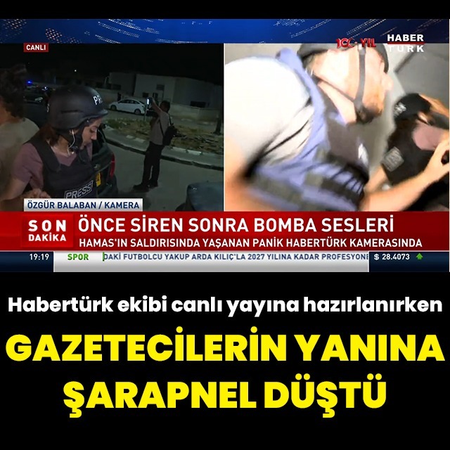 Habertürk ekibine canlı yayında şarapnel düştü