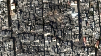 Gazze'de korkunç manzara uydu görüntülerinde