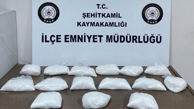 Gaziantep'te 14 kilo 950 gram metamfetamin ele geçirildi