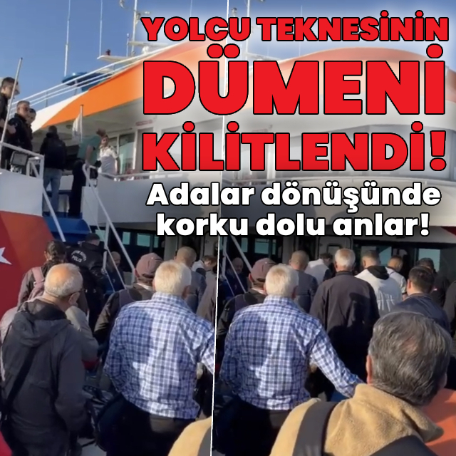 Dümeni kilitlenen yolcu teknesinde panik anları!