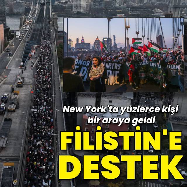 New York'ta Filistin'e destek yürüyüşü
