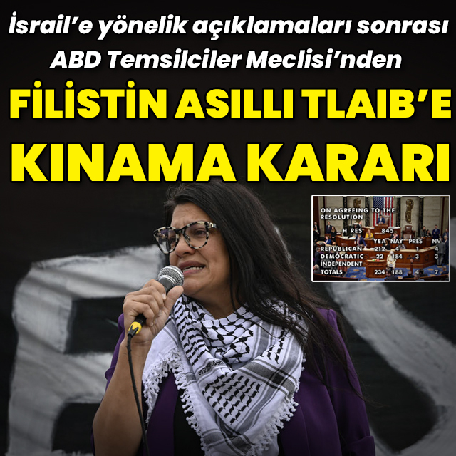 Temsilciler Meclisi'nden Filistin asıllı Tlaib'e 'kınama'