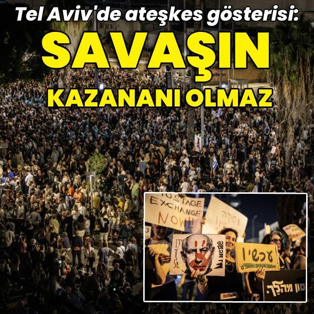 Tel Aviv'de ateşkes gösterisi