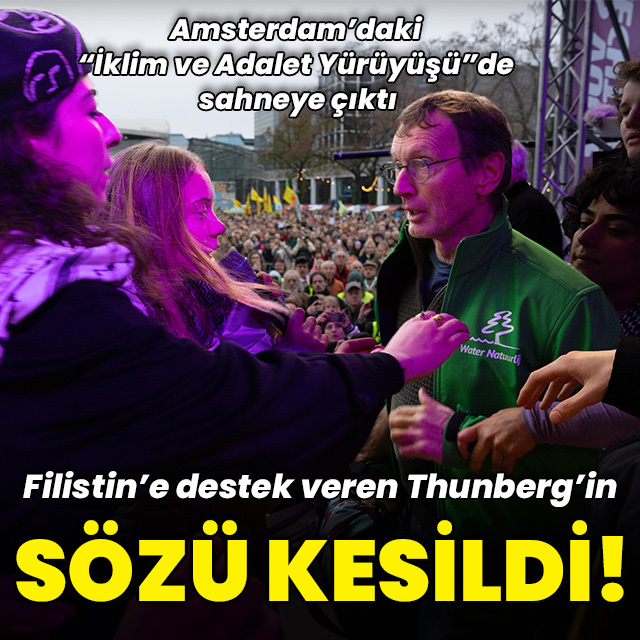 Filistin'e destek veren Thunberg'in sözü kesildi