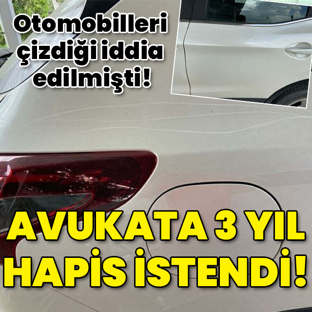 Otomobilleri çizdiği iddia edilmişti! Avukata 3 yıl hapis istendi!