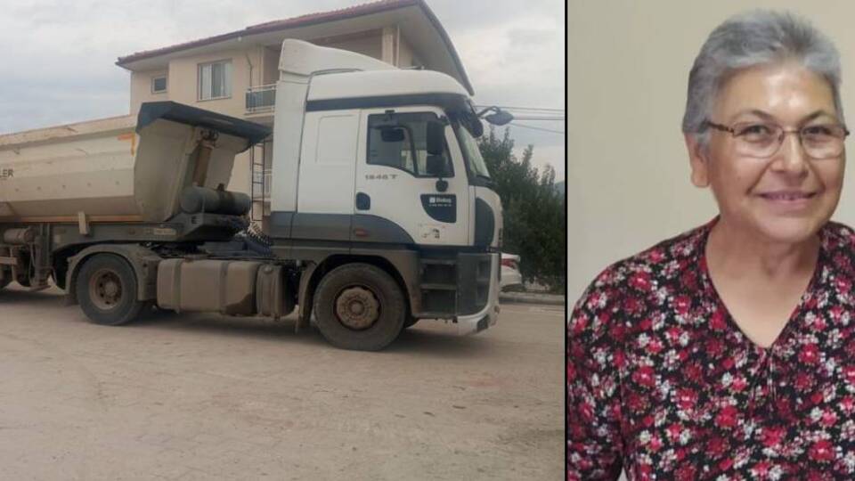 Yaşlı kadın kamyon kurbanı oldu