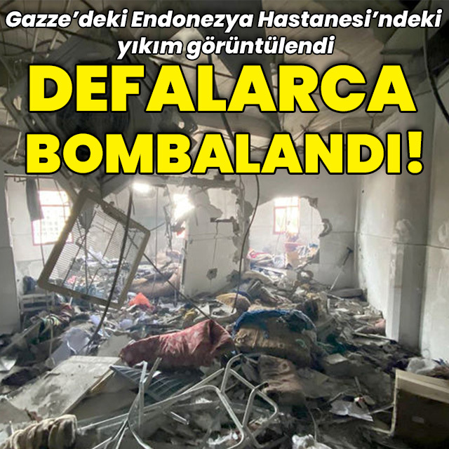 Defalarca bombalanan hastane böyle görüntülendi!