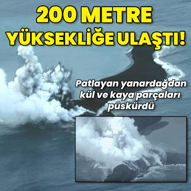 200 metre yüksekliğe kaya parçaları püskürdü!
