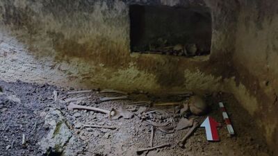 Evin bahçesi çökünce ortaya çıktı