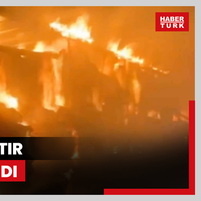 Pamuk yüklü tır alev alev yandı