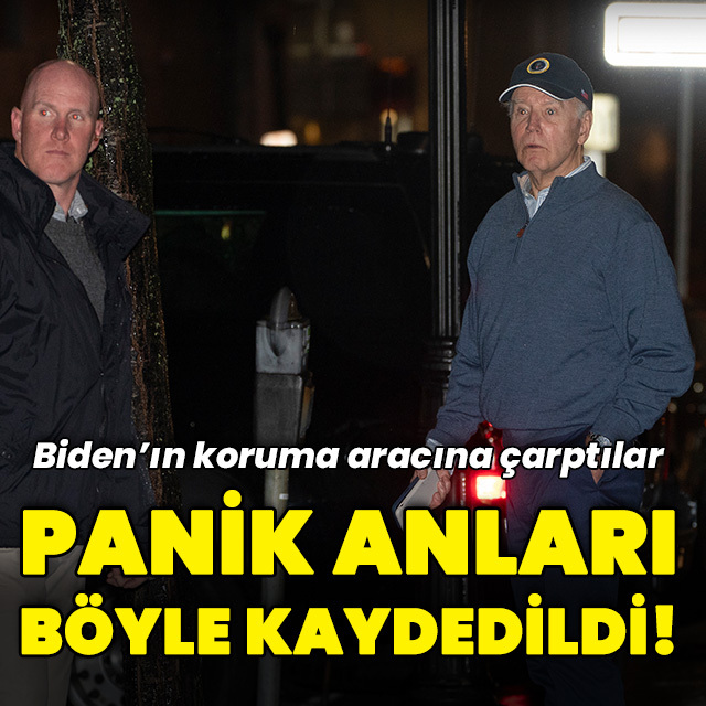 Panik anları: Biden'ın koruma aracına çarptılar!