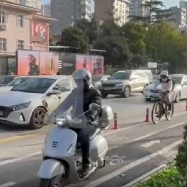 Motosikletlilere bisiklet yolu cezası