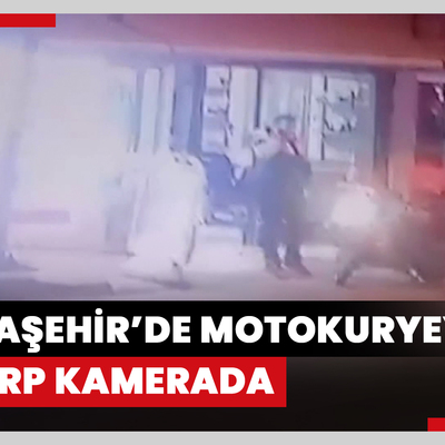 Ataşehir'de motokuryeye darp kamerada