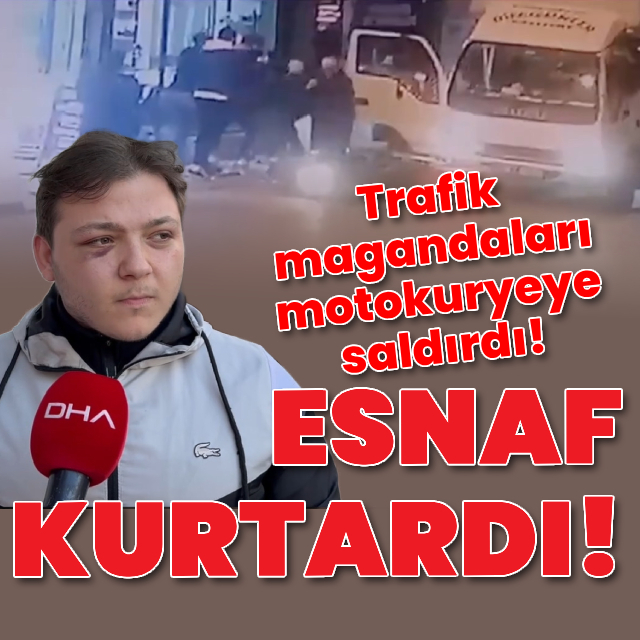 Trafik magandaları motokuryeye saldırdı!
