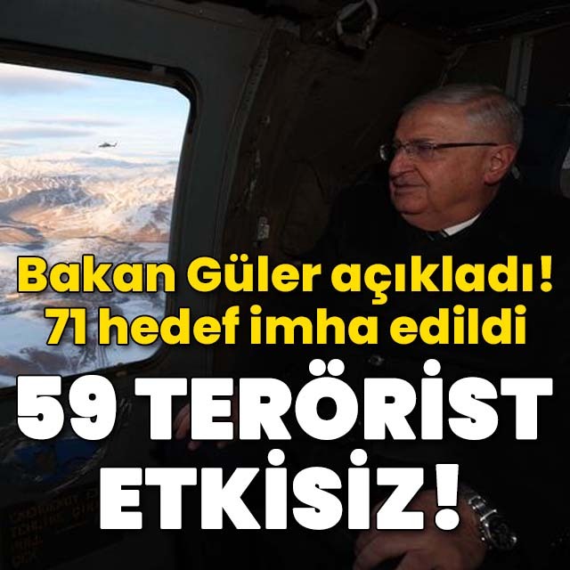 71 hedef vuruldu, 59 terörist etkisiz