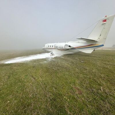 Özel jet pistten çıktı