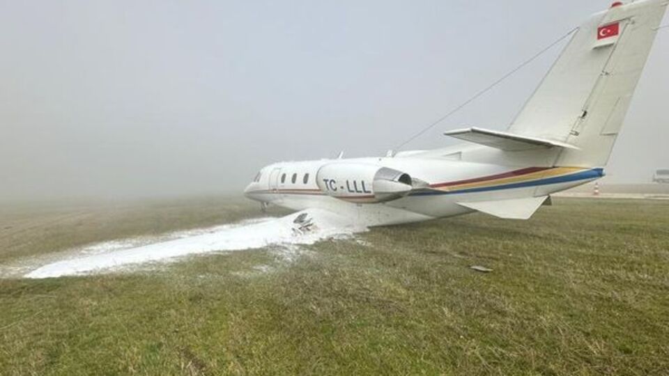 Özel jet pistten çıktı
