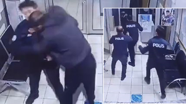�stanbul'da ya�and�! Karakolda polise sald�rd�!