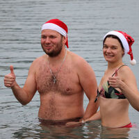 Yeni yılda denize girdiler