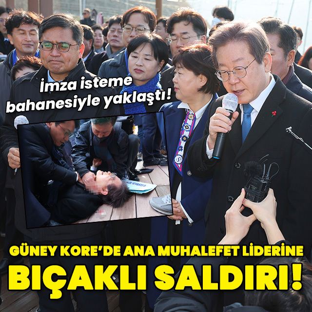 Güney Kore'de ana muhalefet liderine bıçaklı saldırı