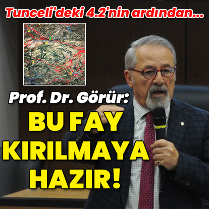 Tunceli'deki 4.2'nin ardından... Prof. Dr. Görür: Bu fay kırılmaya hazır!