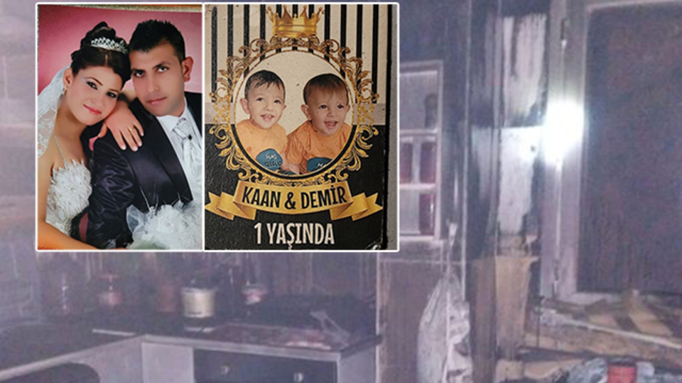 Anne, baba ve ikizler öldü! Uyuyan 2 çocuk kurtuldu!