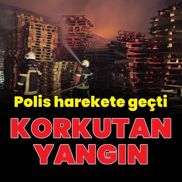 Palet fabrikasında yangın