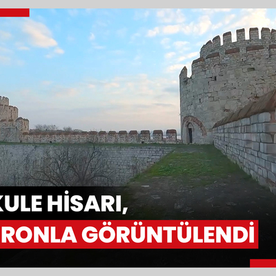 Türkiyenin en eski açık hava müzelerinden Yedikule Hisarı, FPV dronla görüntülendi