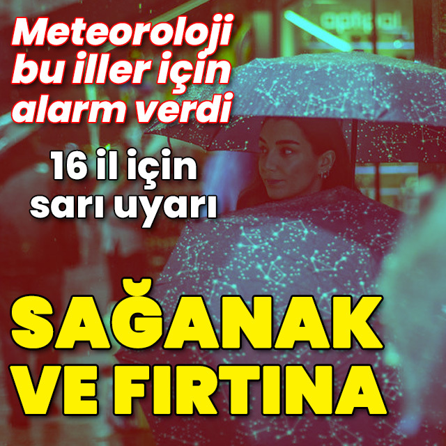 Kuvvetli sağanak ve fırtına uyarısı!