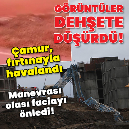 Kahreden vinç kazasında facianın önüne geçen manevra!