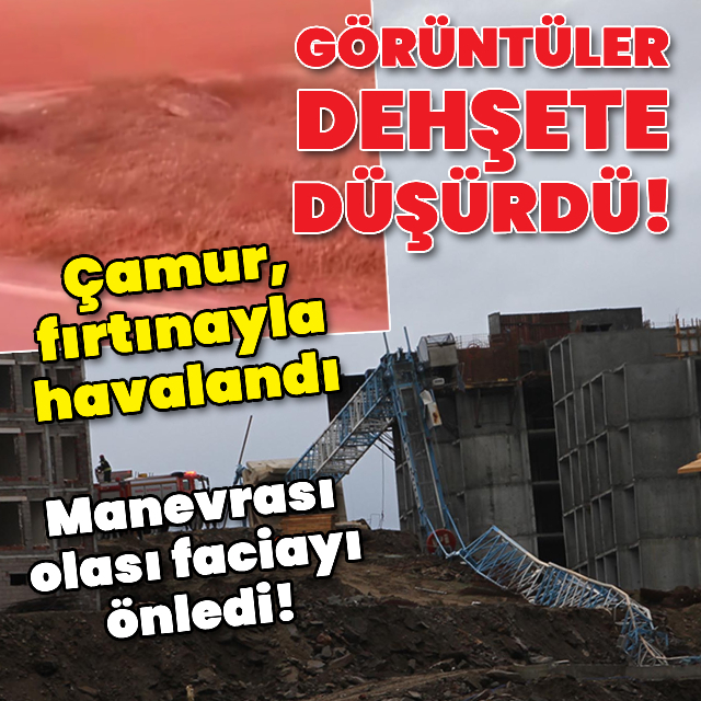 Kahreden vinç kazasında facianın önüne geçen manevra!