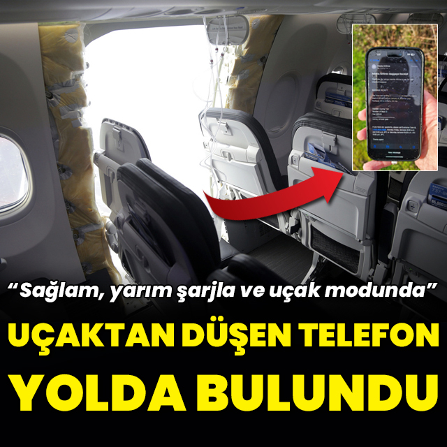Uçaktan düşen telefon yolda sağlam halde bulundu