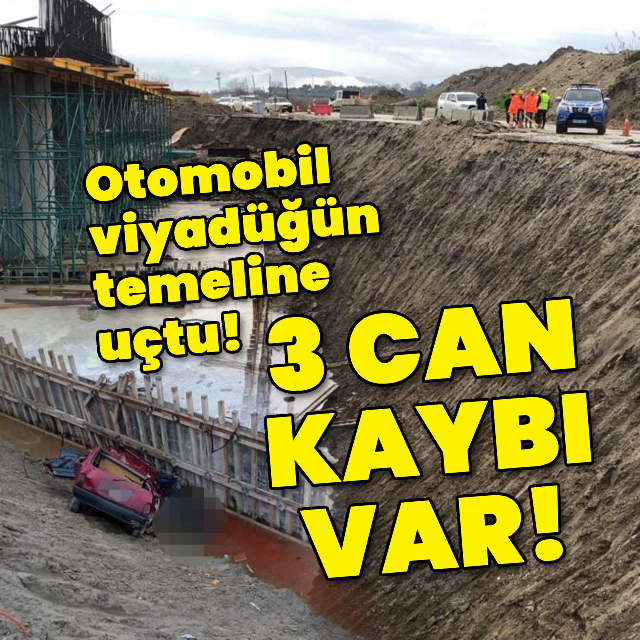 Otomobil viyadüğün temeline uçtu!