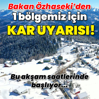 Bakan Özhaseki'den 1 bölgemiz için kar uyarısı!