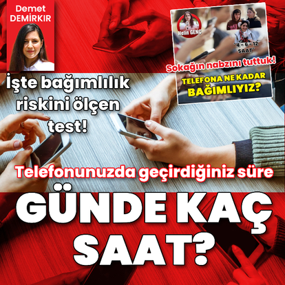 Telefonunuzda geçirdiğiniz süre günde kaç saat?