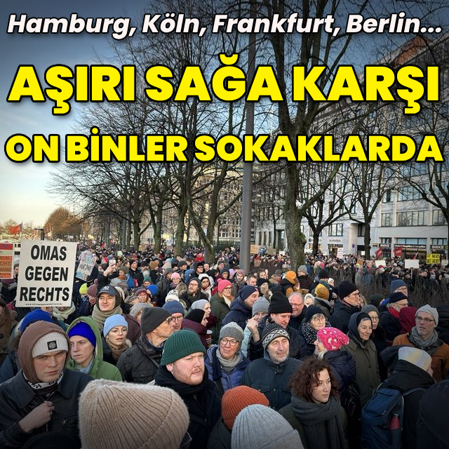 Almanya'da on binlerce kişi sokaklarda