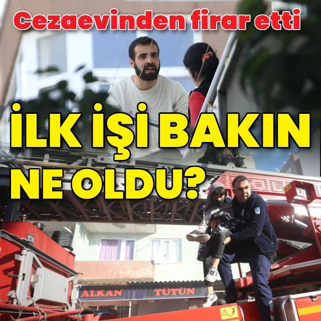 Cezaevinden firar edip ailesinin evini yaktı